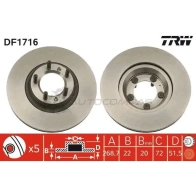 Тормозной диск TRW 1523446 RD492 V df1716 3322936171607