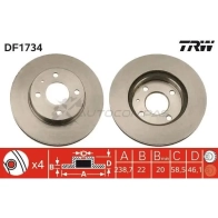 Тормозной диск TRW 1523456 7UB 7X df1734 3322936173403 - Изображение 1