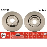 Тормозной диск TRW 3322937076123 df1769 1523477 7XQI 0 - Изображение 1