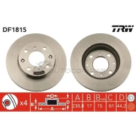 Тормозной диск TRW df1815 3322936181507 1523491 OXX 03T
