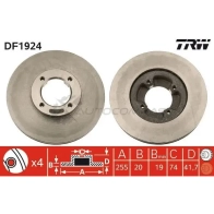 Тормозной диск TRW 3322936192404 BA X1R df1924 1523516 - Изображение 1