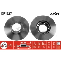 Тормозной диск TRW Toyota Hilux (N140, 50, 60, 70) 6 Пикап 2.4 D (LN150. LN145) 75 л.с. 1997 – 2005 KMRT 0 3322936192701 df1927