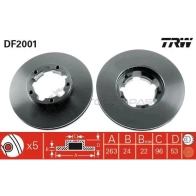 Тормозной диск TRW 3322936200109 1523560 V M6LYB df2001