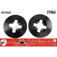 Тормозной диск TRW df2002 3322936200208 HG8C JQ 1523561 - Изображение 1