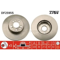 Тормозной диск TRW df2595s 3322937335282 1523615 JE1M E