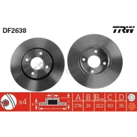 Тормозной диск TRW df2638 U K34GZ Ford Escort 3322937076604