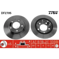 Тормозной диск TRW df2705 F0J BN 3322937117543 1523702