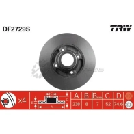 Тормозной диск TRW 3322937335879 6194932 df2729s M3M1A V7 - Изображение 1