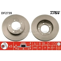 Тормозной диск TRW 6O5 97G 3322937131877 df2739 1523734 - Изображение 1