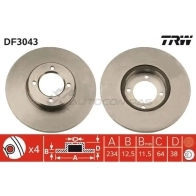 Тормозной диск TRW 3322937108763 df3043 1523814 MX 1K90P - Изображение 1
