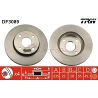 Тормозной диск TRW 1523820 XD 6TB df3089 3322937076765