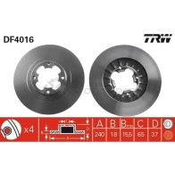 Тормозной диск TRW 1523854 df4016 3322937200597 3E8ET 6N - Изображение 1