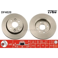 Тормозной диск TRW 288T Y8 df4020 3322937187294 1523858