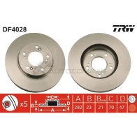 Тормозной диск TRW 3322937237111 1523865 DF4028 D3AVHP K