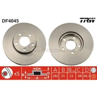 Тормозной диск TRW Volkswagen Passat (B5) 3 Универсал 1.8 125 л.с. 1997 – 2000 df4045 VB9OI KD 3322937242061