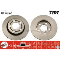 Тормозной диск TRW 1523888 3322937275250 N4J5C G df4052
