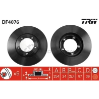 Тормозной диск TRW T 4S62 df4076 Hyundai H1 Starex (A1) 1 Фургон 2.4 112 л.с. 2000 – 2004 3322937275359
