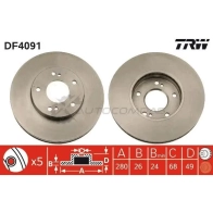 Тормозной диск TRW df4091 9QL 5KLK 1523915 3322937275434