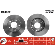 Тормозной диск TRW 3322937275441 1523916 df4092 FNHR8 FP