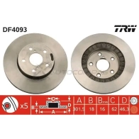 Тормозной диск TRW Toyota RAV4 (XA10) 1 Кроссовер 2.0 129 л.с. 1997 – 2000 3322937275458 4ZG8A X df4093