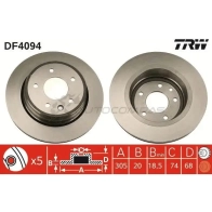 Тормозной диск TRW 3322937274093 5 GDHP df4094 1523918