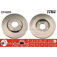 Тормозной диск TRW 1523919 TU OI6Q df4095 3322937274109
