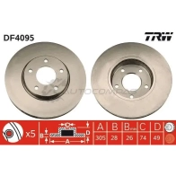 Тормозной диск TRW Jaguar XJ (X308) 4 1996 – 2003 TU OI6Q df4095 3322937274109