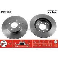Тормозной диск TRW 1523929 df4108 UIX3A F 3322937288014