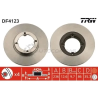 Тормозной диск TRW df4123 ME 753 Daewoo Matiz (M200) 2 Хэтчбек 1.0 65 л.с. 2007 – наст. время 3322937288656