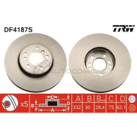 Тормозной диск TRW df4187s 3322937364329 1524000 F47 LI2