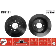 Тормозной диск TRW 1524004 3322937320899 df4191 3ZQ8 I1F