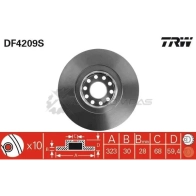 Тормозной диск TRW 1524020 df4209s OC 3HIG1 3322937364411