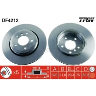 Тормозной диск TRW Bmw 3 (E46) 4 Универсал 3.0 330 d 204 л.с. 2003 – 2005 df4212 PB PJSE9 3322937321094