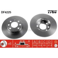 Тормозной диск TRW 3322937321223 df4225 DZ 4MJD 1524036