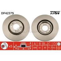Тормозной диск TRW 1524052 3322937473991 R MG2NB2 df4237s - Изображение 1