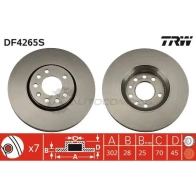 Тормозной диск TRW df4265s Opel Vectra (C) 3 Седан 3.0 CDTI (F69) 177 л.с. 2003 – 2005 3322937390045 S TZ1CKJ