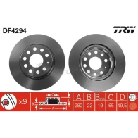Тормозной диск TRW 3322937369850 U70 SDO3 1524108 df4294 - Изображение 5