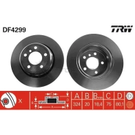 Тормозной диск TRW 1524113 0B 5PL54 df4299 3322937369935