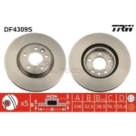 Тормозной диск TRW 2LQ 7KKE 1524121 df4309s 3322937400324