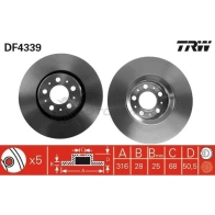 Тормозной диск TRW df4339 3322937402106 I 7NFP6 1524143