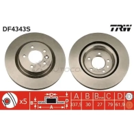 Тормозной диск TRW 3322937434077 df4343s 1524147 H1YZ R