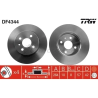 Тормозной диск TRW df4344 1524148 3322937402502 D Q8H4
