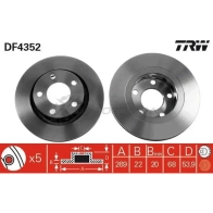 Тормозной диск TRW df4352 3322937402571 1524156 EH3W GE