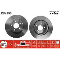 Тормозной диск TRW 1524158 df4355 R3RD J7V 3322937402663