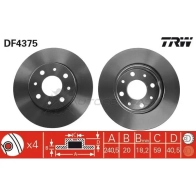 Тормозной диск TRW df4375 H4 OYOD 1524174 3322937402335