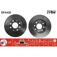 Тормозной диск TRW 3322937473557 Chevrolet Spark 3 (M300) Хэтчбек 1.2 LPG 82 л.с. 2010 – наст. время 6BCC QP df4439