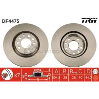 Тормозной диск TRW F B78IR 3322937474134 df4475 Fiat Croma (194) 2 Универсал 2.4 D Multijet 200 л.с. 2005 – 2025