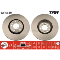 Тормозной диск TRW 3322937475049 PXQR 8 1524298 df4549