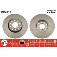 Тормозной диск TRW Volkswagen Passat (B5) 3 Универсал 2.0 4motion 120 л.с. 2000 – 2000 df4816 3322937885541 L11 586U