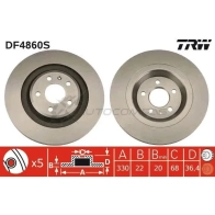 Тормозной диск TRW 3322937928743 QC3IS QF 1524409 df4860s